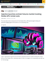 Injective Expands AI Derivatives With Five-GPU Index