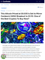 This Altcoin Priced at $0.035 Is Set to Mirror Cardano’s (ADA) Breakout to $3.10: One of the Best Cryptos To Buy Now?