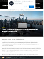 1win Expands Its Prediction Markets with Crypto Forecasts | Live Bitcoin News