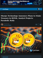 Sharps Technology Announce Plans to Stake Treasury in BONK, Analyst Projects Parabolic Rally