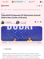Token2049 Postponed: DC Blockchain Summit 2026 Is Now Center
of Gravity