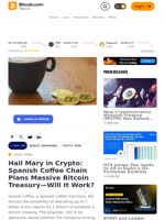 Hail Mary in Crypto: Spanish Coffee Chain Plans Massive Bitcoin Treasury—Will It Work? – Crypto News Bitcoin News