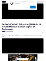 54,000,000,000 Shiba Inu (SHIB) in 24 Hours: Massive Bullish Signal on Exchanges - U.Today