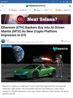 Ethereum (ETH) Backers Buy Into AI-Driven Mantix (MTX) As New Crypto Platform Impresses In ICO