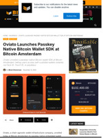 Oviato Launches Passkey Native Bitcoin Wallet SDK