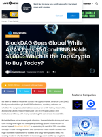 BlockDAG Goes Global While AVAX Eyes $50 and BNB Holds $1,000: Which Is the Top Crypto to Buy Today? | Live Bitcoin News