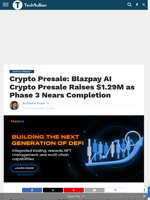 Crypto Presale: Blazpay AI Crypto Presale Raises $1.29M as Phase 3 Nears Completion - TechBullion