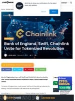 Bank of England, Swift, Chainlink Unite for Tokenized Revolution | Live Bitcoin News