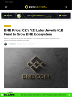 BNB Price: CZ’s YZi Labs Unveils $1B Fund to Grow BNB Ecosystem - CoinCentral