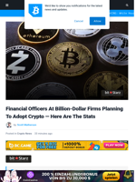 Financial Officers At Billion-Dollar Firms Are Planning To Adopt Crypto — Here are The Stats