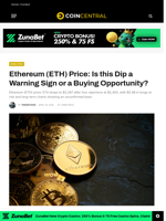 Ethereum (ETH) Price: Is this Dip a Warning Sign or a Buying Opportunity? - CoinCentral