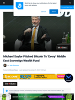 Saylor Pitched Bitcoin To 'Every' Middle East Wealth Fund