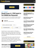 Donald Trump Jr.'s 1789 Capital to Put $300M Into Polymarket