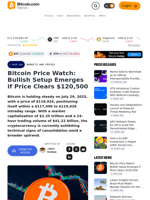 Bitcoin Price Watch: Bullish Setup Emerges if Price Clears $120,500 – Markets and Prices Bitcoin News