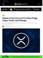 Ripple at the Core as Citi’s Ryan Rugg Urges TradFi–DeFi Merger - CoinCentral