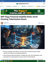 IMF Flags Financial Stability Risks Amid Growing Tokenization Boom - TheNewsCrypto