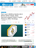 Tom Lee’s BitMine Builds $6.6 Billion Ether Stash, Now Second-Largest Public Crypto Treasury After Strategy ⋆ ZyCrypto