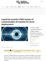 Liquid AI unveils LFM3 family of customizable AI models for local deployment