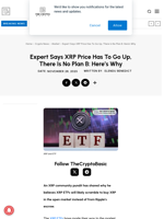 Expert Says XRP Price Has To Go Up, There Is No Plan B: Here’s Why