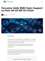 Farcaster Joins BNB Chain Support as Fees Hit $5.6M