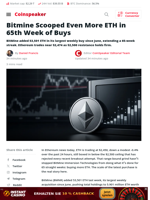 Ethereum News: BitMine Scoops 53,501 More ETH