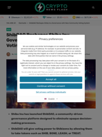 ShibDAO Reshapes Shiba Inu Governance with New Community Voting System - Crypto News Flash
