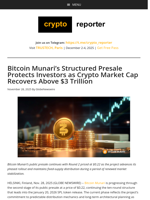 Bitcoin Munari's Structured Presale Protects Investors as Crypto Market Cap Recovers Above $3 Trillion