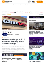 Gamestop Buys 4,710 Bitcoin, Fueling GME Shares Surge – Featured Bitcoin News