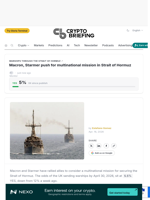 Macron, Starmer push for multinational mission in Strait of Hormuz