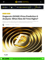 Dogecoin (DOGE) Price Prediction & Analysis: When New All Time Highs? - CoinCentral
