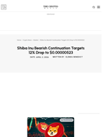 Shiba Inu Bearish Continuation Targets 12% Drop to $0.00000523