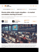 Stocks slide while crypto steadies — is market correlation starting to break? - AMBCrypto