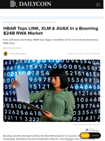 HBAR Tops LINK, XLM & AVAX In a Booming $24B RWA Market - DailyCoin