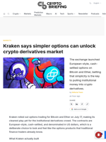 Kraken says simpler options can unlock crypto derivatives market