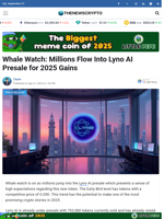 Whale Watch: Millions Flow Into Lyno AI Presale for 2025 Gains