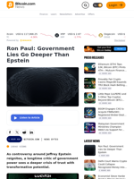Ron Paul: Government Lies Go Deeper Than Epstein – News Bytes Bitcoin News
