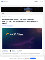 Xandeum Launches STOINC: Usage-Based Storage Income for Web3