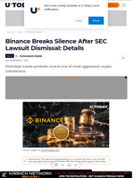 Binance Breaks Silence After SEC Lawsuit Dismissal: Details