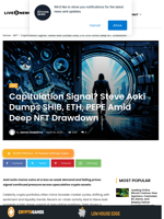 Capitulation Signal? Steve Aoki Dumps SHIB, ETH, PEPE Amid Deep NFT Drawdown | Live Bitcoin News