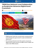 TRON Eyes National-Level Collaboration with Kyrgyzstan