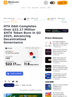 HTX DAO Completes Over $22.17 Million $HTX Token Burn in Q2 2025, Advancing Decentralized Governance – Press release Bitcoin News