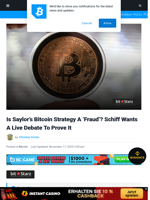 Is Saylor’s Bitcoin Strategy A ‘Fraud’? Schiff Wants A Live Debate To Prove It