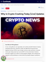 Why Is Crypto Crashing Today [Live] Updates