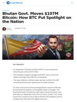 Bhutan Govt. Moves $107M Bitcoin: How BTC Put Spotlight on the Nation