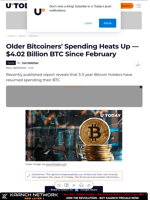 Older Bitcoiners' Spending Heats Up — $4.02 Billion BTC Since February