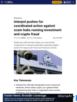 Interpol pushes for coordinated action against scam hubs running investment and crypto fraud