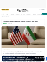 Iran hints at reopening Strait of Hormuz, ceasefire odds drop