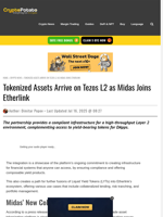 Tokenized Assets Arrive on Tezos L2 as Midas Joins Etherlink