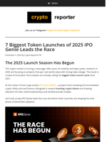 7 Biggest Token Launches of 2025 IPO Genie Leads the Race