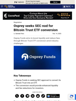 Osprey seeks SEC nod for Bitcoin Trust ETF conversion